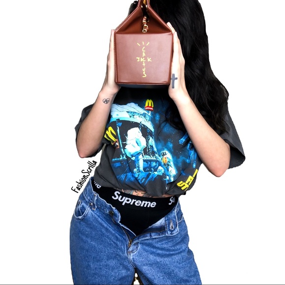 Travis Scott x McDonald’s Happy Meal Brown and Yellow Smile Clutch - Picture 12 of 15